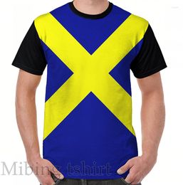 Men's T Shirts Funny Print Men Shirt Women Tops Tee Yellow X Graphic T-Shirt O-neck Short Sleeve Casual Tshirts