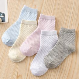1-3Y Breathable Mesh Kids Socks Spring Summer Solid Colour Infant Boys Girls Mid Tube Socks Cotton Children Thin Socks