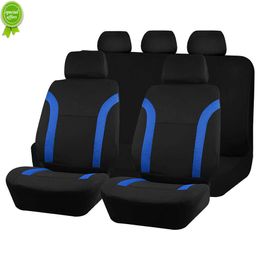 New Black Blue Polyester And Air Mesh Fabric Car Seat Covers Universal Size Car Accessories Interior Fit For Most Car Suv Truck Van