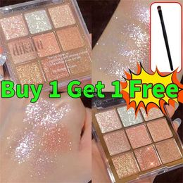 Eye Shadow 9 Colours Glitter Eyeshadow Palette Pearlescent Matte Earth Colour Acrylic Eye Shadows Palette Waterproof Korean Makeup CosmeticsL231115