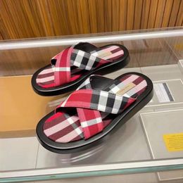 Fashion Beach Men Vintage Slippers Sandals Pool Fun Onyx Resin Flats Cross Canvas Striped Double Ankle Front Strap Slides Popular platform Sliders Flip Flops EU 38-45