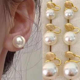 Backs Earrings 2pcs Pearl Ear Clip Fashion Without Hole Earings Simple Cuff Fake Piercing Jewellery For Women