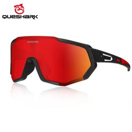 Outdoor Eyewear QUESHARK 13 Colours Women Men Mirror Cycling Sunglasses Printed Sports MTB Bicycle Eyewear Riding Road Bike Glasses Goggles QE48 231114