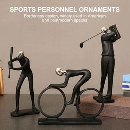 Decorative Objects Figurines Soccer Table Tennis Golf Player Statue Abstract Figure Sculpture For Nordic Resin Athlete Character Tabletop Ornaments 231115