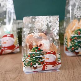 Christmas Decorations 25/50pcs Candy Bag Cute Snowman Tree Gift DIY Packaging Accessories Cookies Chocolate Year Supplies