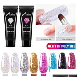 Nail Gel Glitter Nail Extenion Gel 15Ml Acrylic Hard Crystal Glue Polish Builder Tips Enhancement Quick Extension Manicure Drop Delive Dhgri