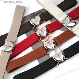 Belts Canvas Belts Girls Multicolor Adjustable Elastic Waist Belts for Women with Heart Shape Buckle Uniform Jeans Dress Decorations Q231115