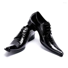 Dress Shoes Formal Cow Leather For Man Evening Wedding Comfortable High Quality Pointed Toe Footwear Classic Men Black