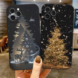 Cell Phone Cases Latest Christmas Tree Gift Phone Cases For iPhone 15 14 Plus 11 12 13 Mini 14 Pro Max Matte Silicone Back CoverL2402