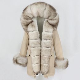 Women s Jackets OFTBUY Fashion Winter Jacket Women Real Fur Coat Natural Collar Loose Long Parkas Big Outerwear Detachable 231114