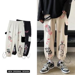 Men's Pants Men's Loose-Fit Hip-Hop Cargo Summer Workwear Jogger Streetwear-Inspired Design Trousers Nine-Quarter Leisure