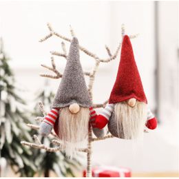 Christmas Santa Swedish Nisse Scandinavian Tomte Gnome Xmas Tree Ornament Plush Toy Handmade Elf Table Nordic Decorations JK1910XB Uluxw