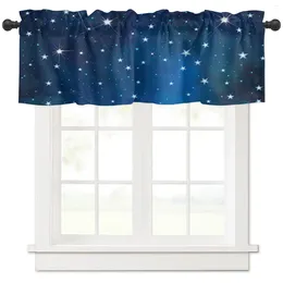 Curtain Starry Sky Night Stars Kitchen Window Curtains Home Decoration Short For Living Room Bedroom Small Drapes Cortinas