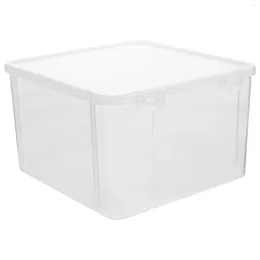 Plates Bread Holder Plastic Container Storage Bin Clear Box Refrigerator Toast Organiser