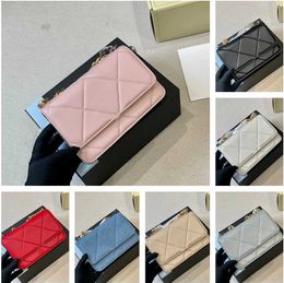 7 a Luxury Fashion Designer Bags Women Shoulder Crossbody Bag Cc Woc Disc 19 Big Quilted Leather Wallet Black Suede Handbags Messenger