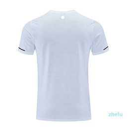 Men Yoga Outfit Gym T shirt Exercise & Fitness Wear Sportwear Trainning Basketball Quick Dry Ice Silk Shirts Outdoor Tops Short Sleeve Elastic Breathable