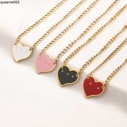 Designer Heart Necklaces 18k Gold Plated Fashion 4 Style Necklace Spring Family Gift Jewellery Long Chains Luxury Brand Black Choker Wholesale Zg2263