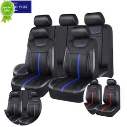 New Upgrade PU Leather And Mesh Cloth Universal Car Seat Cover Set Car Accessories Unisex Fit Most CAR SUV Van Truck Seat Cushion