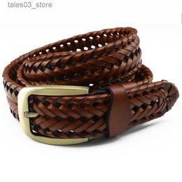 Belts New Belt Men women belts luxury genuine leather braided Real Cow skin straps Men All-Matching Simple Fashionable Tide Belts Q231115