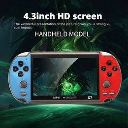 Portable Game Players X7 Handheld Game Console 4.3 Inch HD Screen Portable Audio Video Player Classic Play Built Free Games 231114