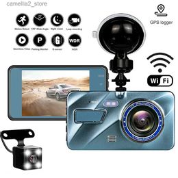 Car DVRs Car DVR Dash Cam 4.0" Full HD 1080P WiFi Rear View Camera Vehicle Mirror Video Recorder Monitor Black Box Dashcam GPS Tracam GPS Q231115