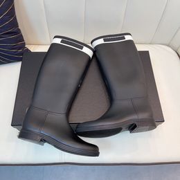 2023 Rain Boots Season Proof Water Women's Knee Boot Medium Tube Thick Bottom Chimney British Style Martin Shoes