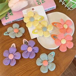 Hair Accessories Bangs Clip Style High-quality Fabric Bb Baby Product Hairpin Not Hurting Smooth Flower Design Cute