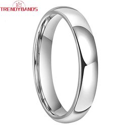 Band Rings 4mm Tungsten Rings for Women Men Wedding Band Engagement Fashion Jewellery Domed Polished Shiny Comfort Fit 231114