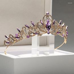 Hair Clips Itacazzo Bridal Headwear Purple-Colour Ladies Exquisite Party Crown Birthday Tiaras