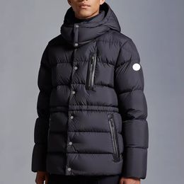 Winter Outdoor Fashion Hooded Mens Down Jacket Chest Pocket puffer jacket Arm Glue Metal Badge down jacket Lumbar Tightening Design warm coat size 1--5
