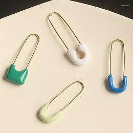 Hoop Earrings Colourful Enamel Paperclip Safety Pin For Women Egirl Cool Harajuku Style 2023
