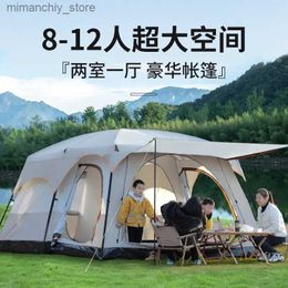 Tents and Shelters Luxury Villa Outdoor Camping Big Tent Two Rooms and One Hall Easy To Set Up Camping Equipment Family Party Travel Party Big Tent Q231115