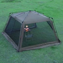 Tents and Shelters Outdoor Pergola Automatic Aluminum Po Tent 7-9 Peop Camping Rainproof Silver Glue Sunscreen Beach Mosquito Net Sunshade Q231117