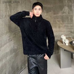 Men's Sweaters SYUHGFA Trend Men's Wool Cardigan Fashion New Fleece Turtleneck Sweater Oversize Thick Korean Style Loose Sweatshirts Coat Q231115