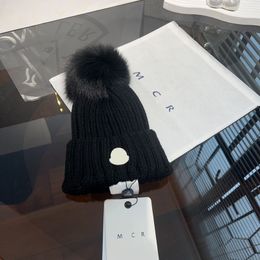 Knitted Hat Luxury Designs Black Wool Beanie Hats Beanies For Women Winter Chunky Warm Ladies Bonnet Beanie Caps Copys Popular Branded