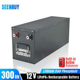 12V 300Ah Lifepo4 Battery Pack Lithium Iron Phosphate Built-in BMS Optional Bluetooth and Active Balancer Deep Cycle for RV