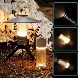 Camping Lantern 2023 Portable Camping Light LED USB Rechargeable 3 Lighting Modes Camping Lantern Outdoor Led Work Flashlight Tent Camp Supplies Q231116