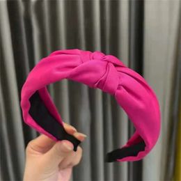 Hair band Fashionable solid color makeup fabric headband satin headband cross knot hair guard accessories 231115