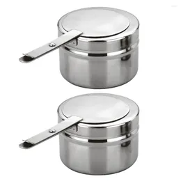 Dinnerware Sets 2 Pcs Miniature Kits Stainless Steel Fuel Holder Cover Chafing Holders Can Dish Portable Stove Buffet Set