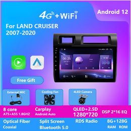 Android 12 Video Carplay Car Radio For TOYOTA LAND CRUISER 2007-2020 multimedia player GPS Navigation 2din Stereo 8Core 8G 128G 1280