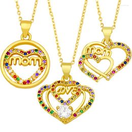 Pendant Necklaces Mother's Day Gift Mom Necklace High Quality Gold Colour Filled Letter For Women Fine Jewellery Accessories