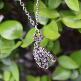 Chains Vintage Gothic Celtic Viking Magic Crescent Moon Bird Pendant Necklace Nodic Talisman Men Women Jewellery