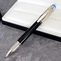 Luxury Gift Pen High quality Black Resin and Grey Silver Metal Roller Ball Pen Fountain Pens Stationery office school supplies With Serial n