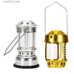 Camping Lantern New Tea Wax Candle Lantern Mini Bright Aluminium Alloy Night Fishing Hanging Candle Lamp Outdoor Camping Angling Ambient Light Q231116