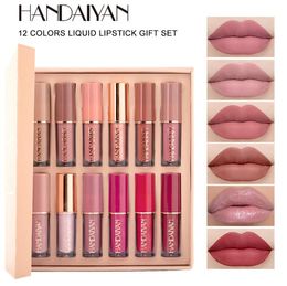 Wholesale 12 Colour book lip gloss set, liquid lipstick genuine set, matte pearl gloss, non stick cup lip glaze