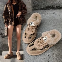 Boot s Cotton Shoes Autumn Winter Casual Platform Women Lace Up Plush Velvet Short Soft Bottom Anti Slip boot 231115