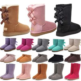 designer boots australia slippers tasman platform winter booties girl classic snow boot short bow mini fur black chestnut pink Bowtie shoes size 4-14 UGGsity