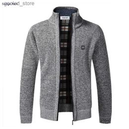 Men's Sweaters Serige Park Cardigan Sweater Men's Winter Plush Luxury Bow Brand Zipper Sweater Coat Men's Clothing Designer Long Sleeved Shirt Q231115