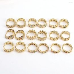 Hoop Earrings 5Pairs Women's Round Retro Hoops Earring Gold Color Zircon Small Ear Ring Vintage Female Accessories