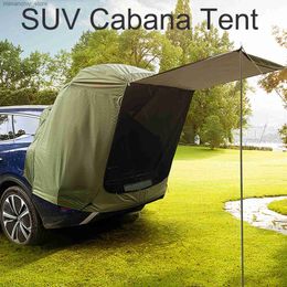 Tents and Shelters 1set Camping Tent Kits SUV Cabana Tent With Awning Shade Large Space Wide Vision Car Tailgate Tear-resistant Tent Rear Tent Atta Q231117